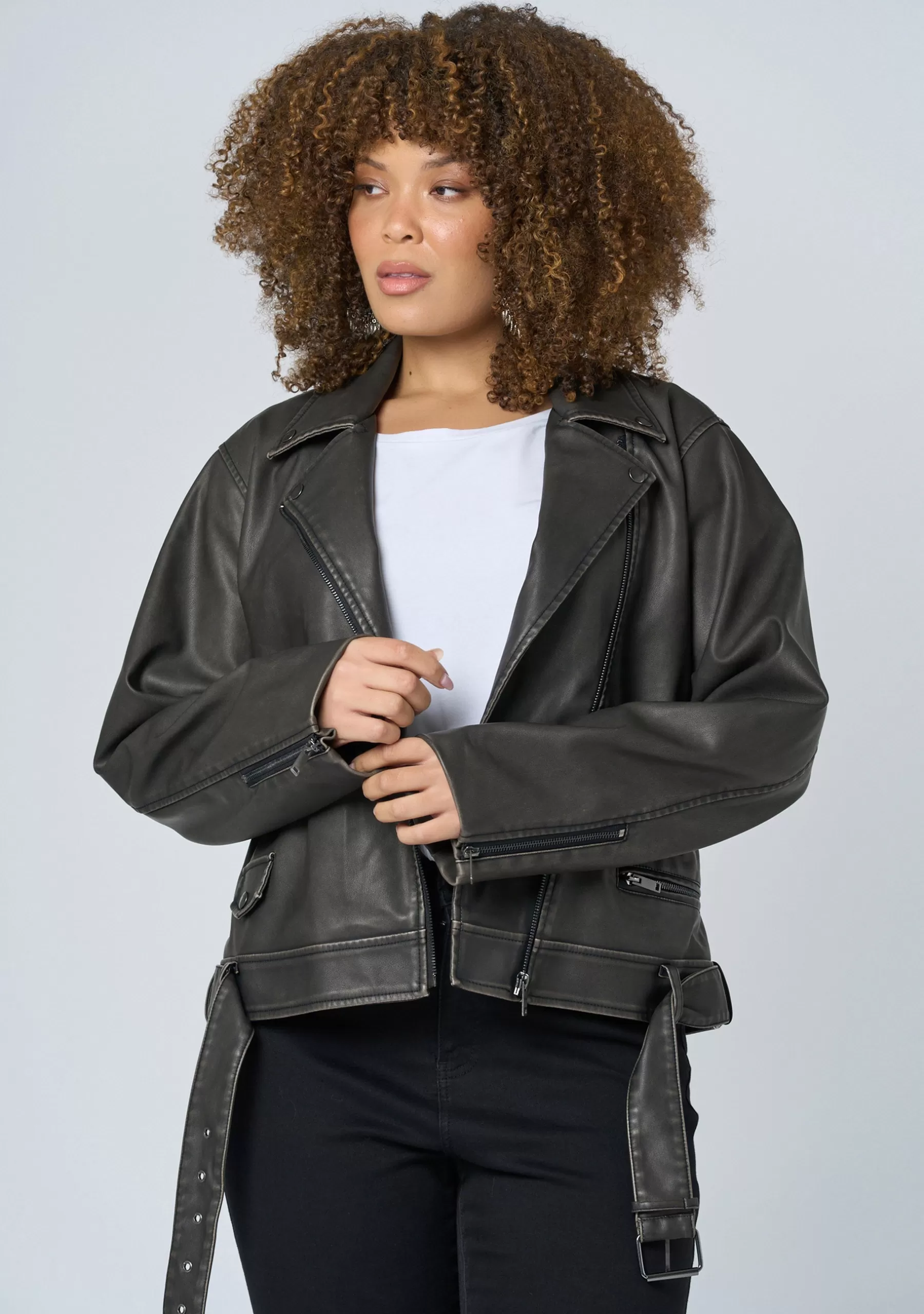 Curve Project Jackets & Coats>See the Light Vegan Biker Jacket