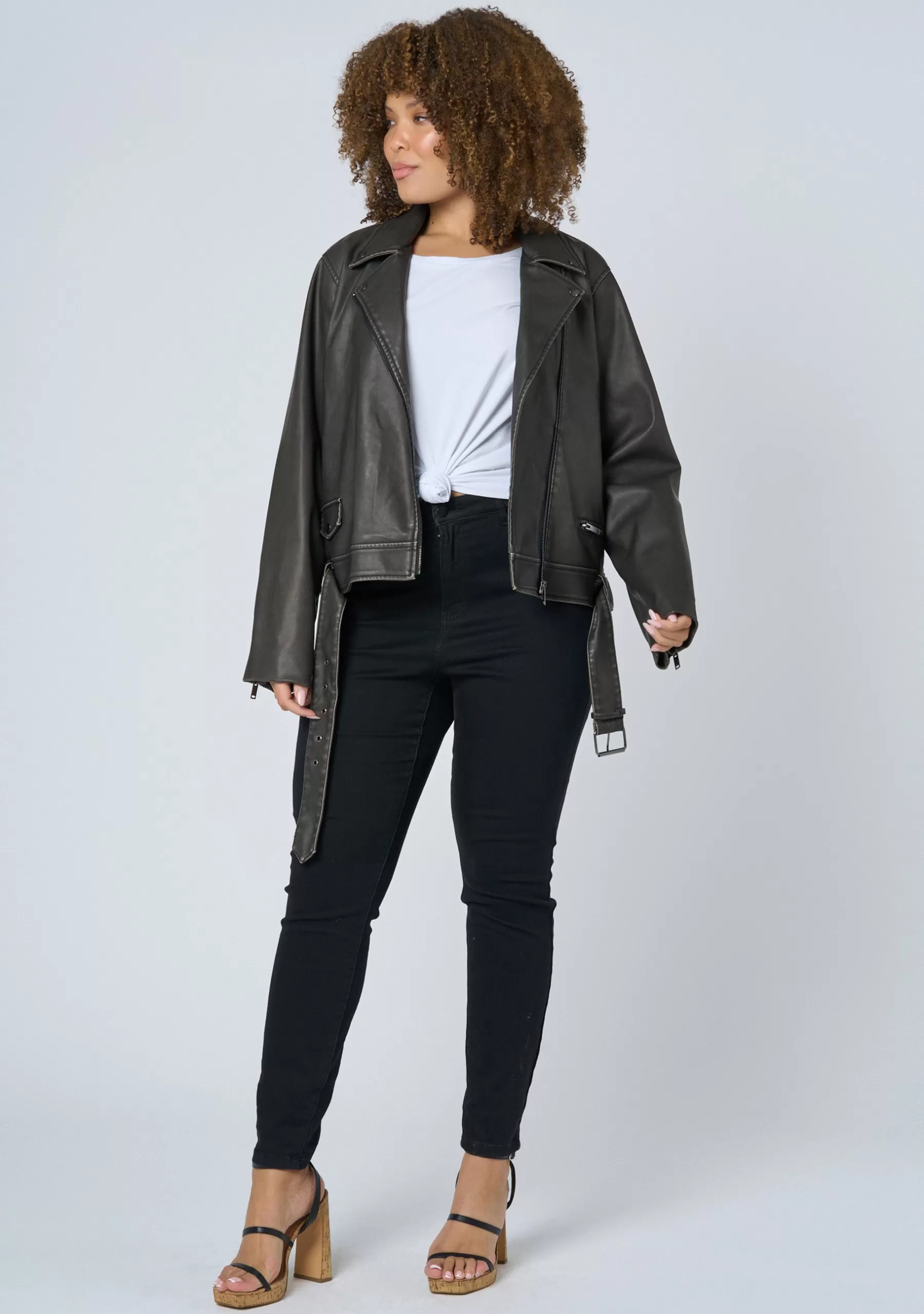 Curve Project Jackets & Coats>See the Light Vegan Biker Jacket