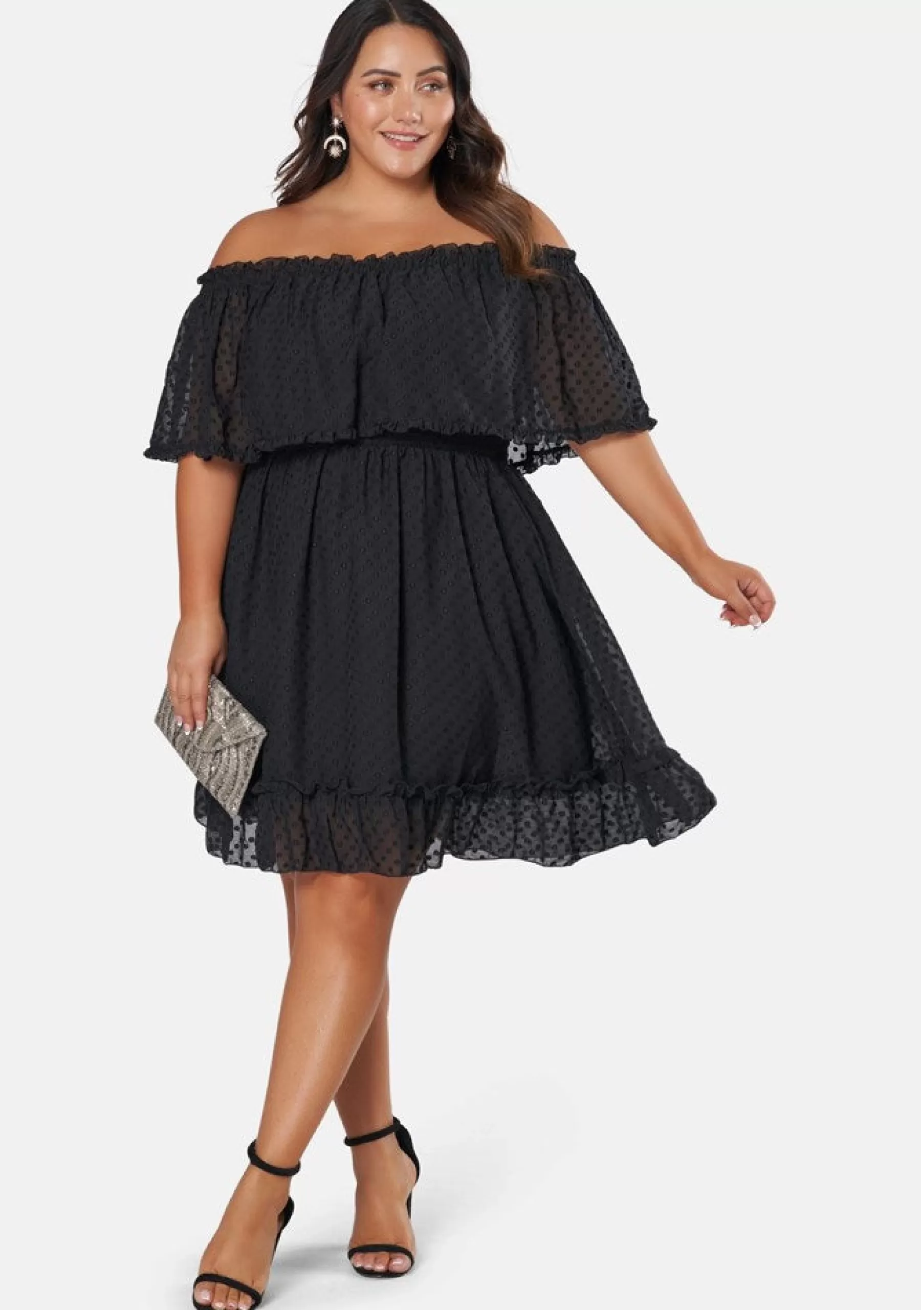 Curve Project Party Dresses | Black Dresses>Sensual Off Shoulder Midi Dress