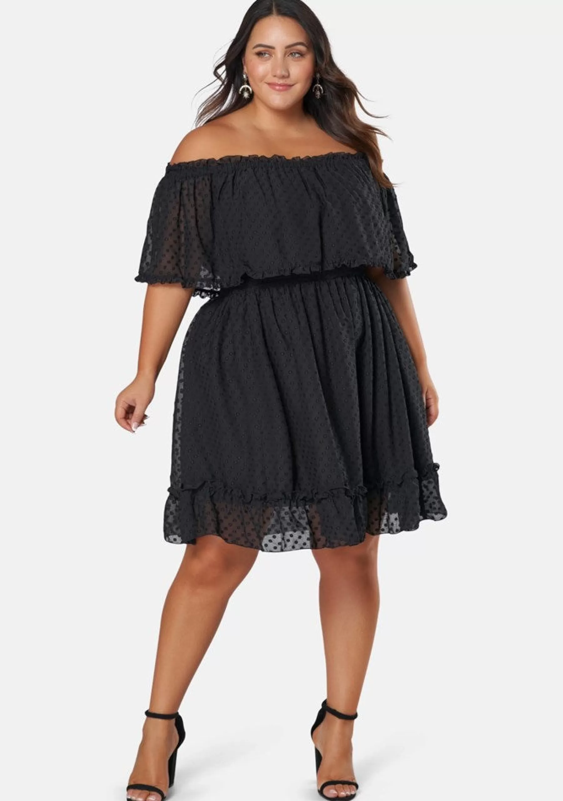 Curve Project Party Dresses | Black Dresses>Sensual Off Shoulder Midi Dress