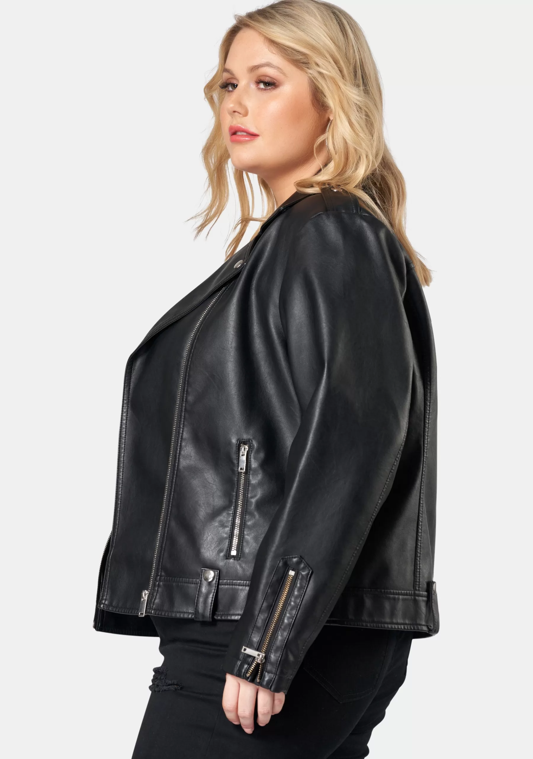 Curve Project Jackets & Coats>Shallow Dimes PU Jacket