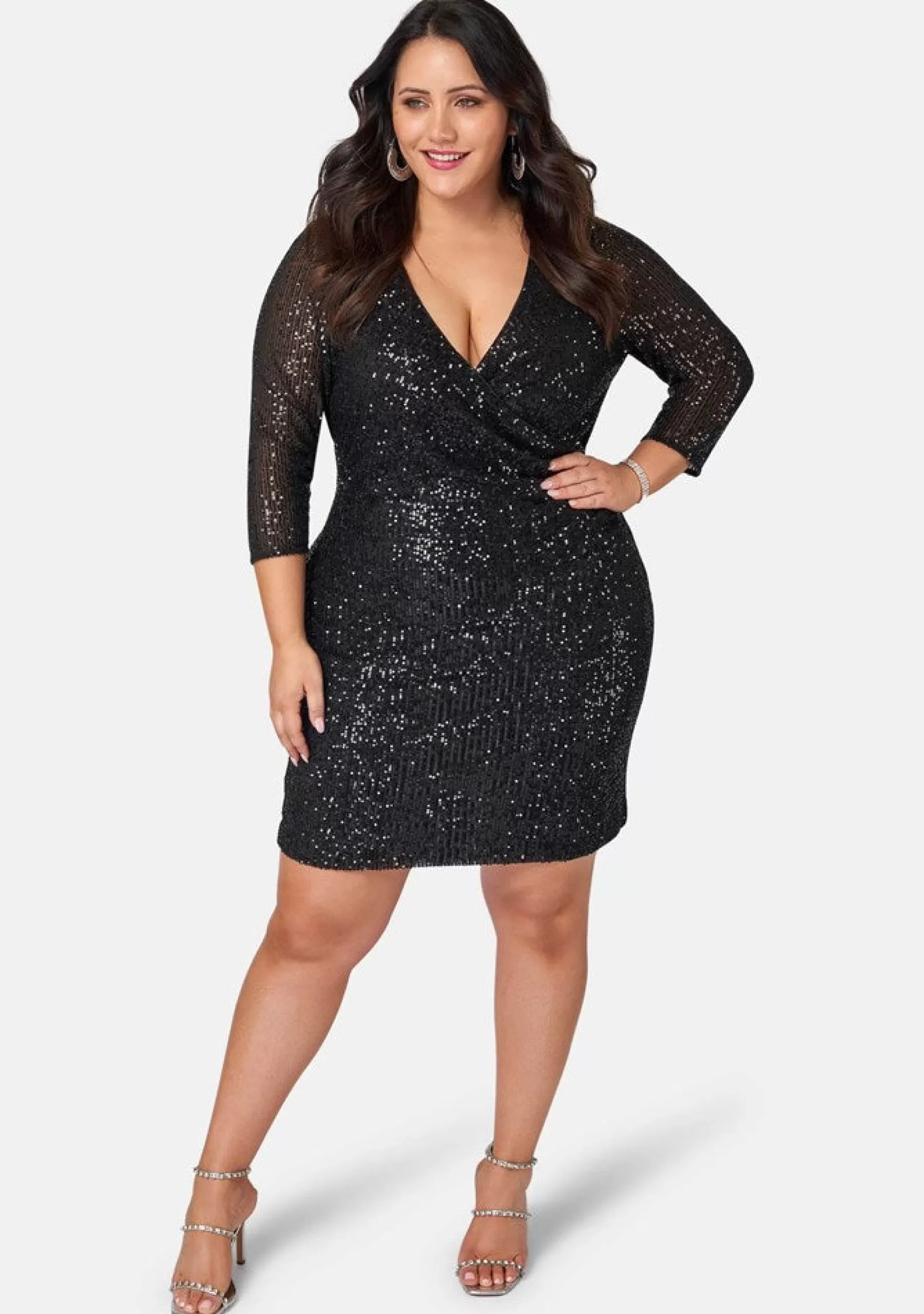 Curve Project Sequin Dresses | Party Dresses>Smokin Hot Sequin Wrap Dress