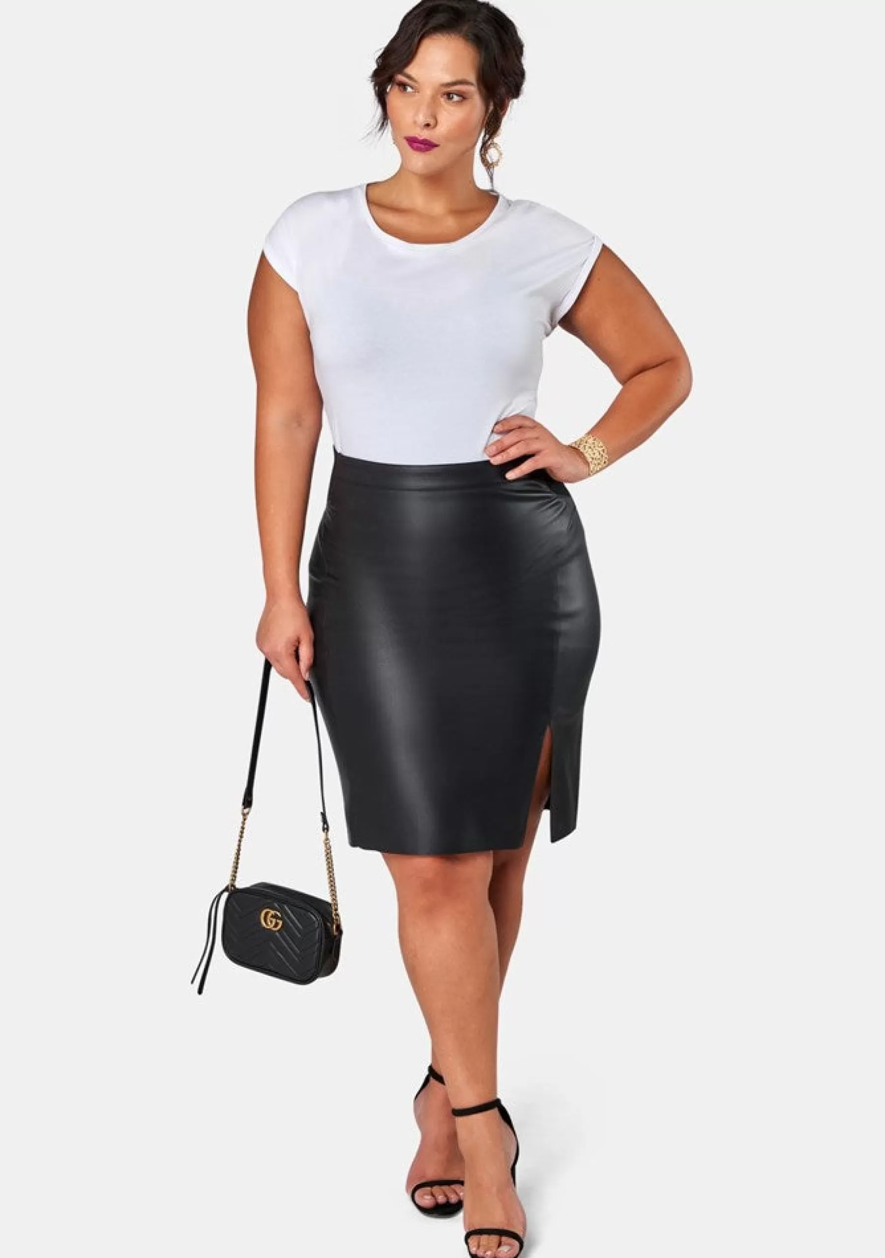 Curve Project Midi Skirts>Stinger PU Skirt
