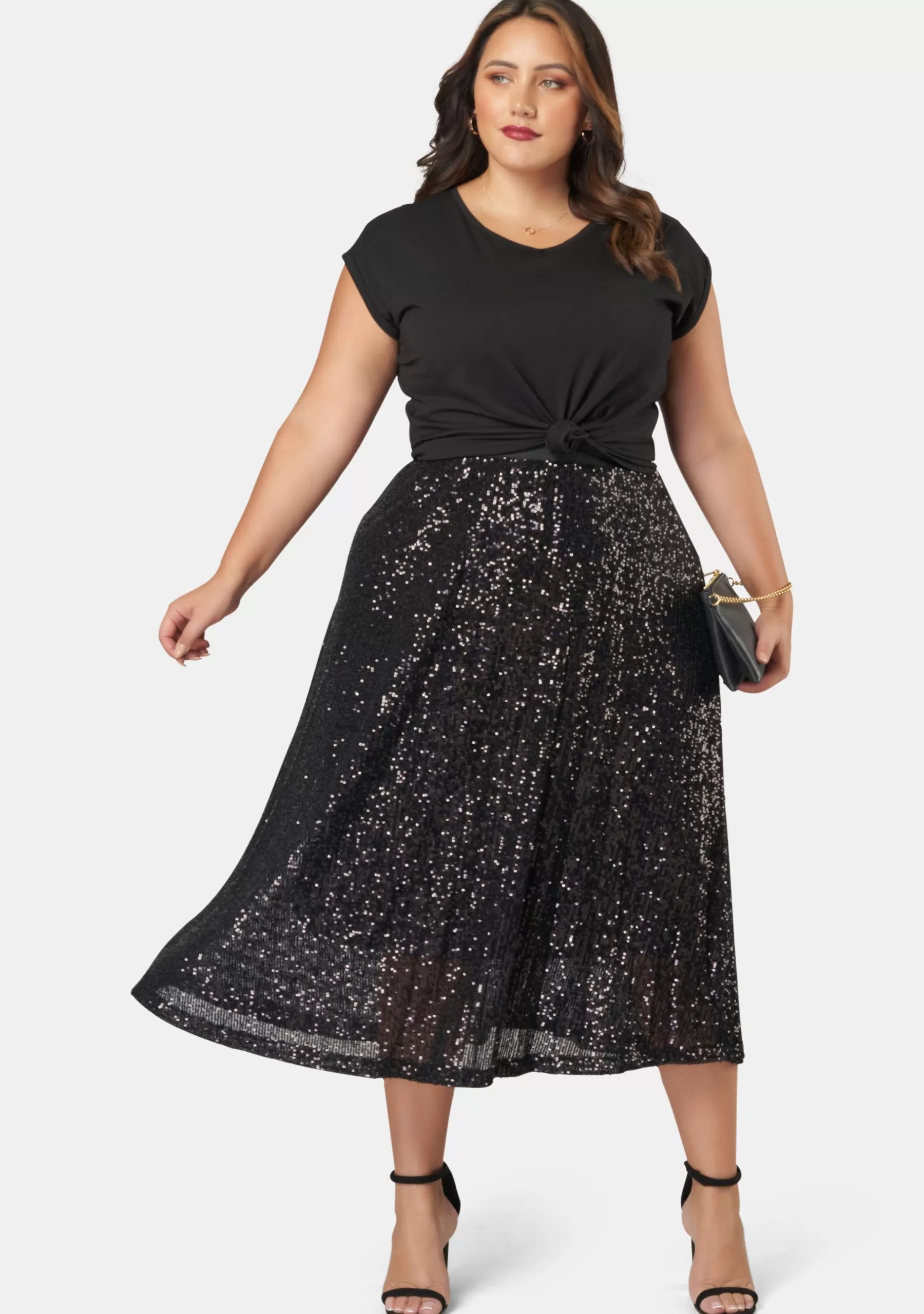 Curve Project Midi Skirts>Sure Thing Sequin Skirt