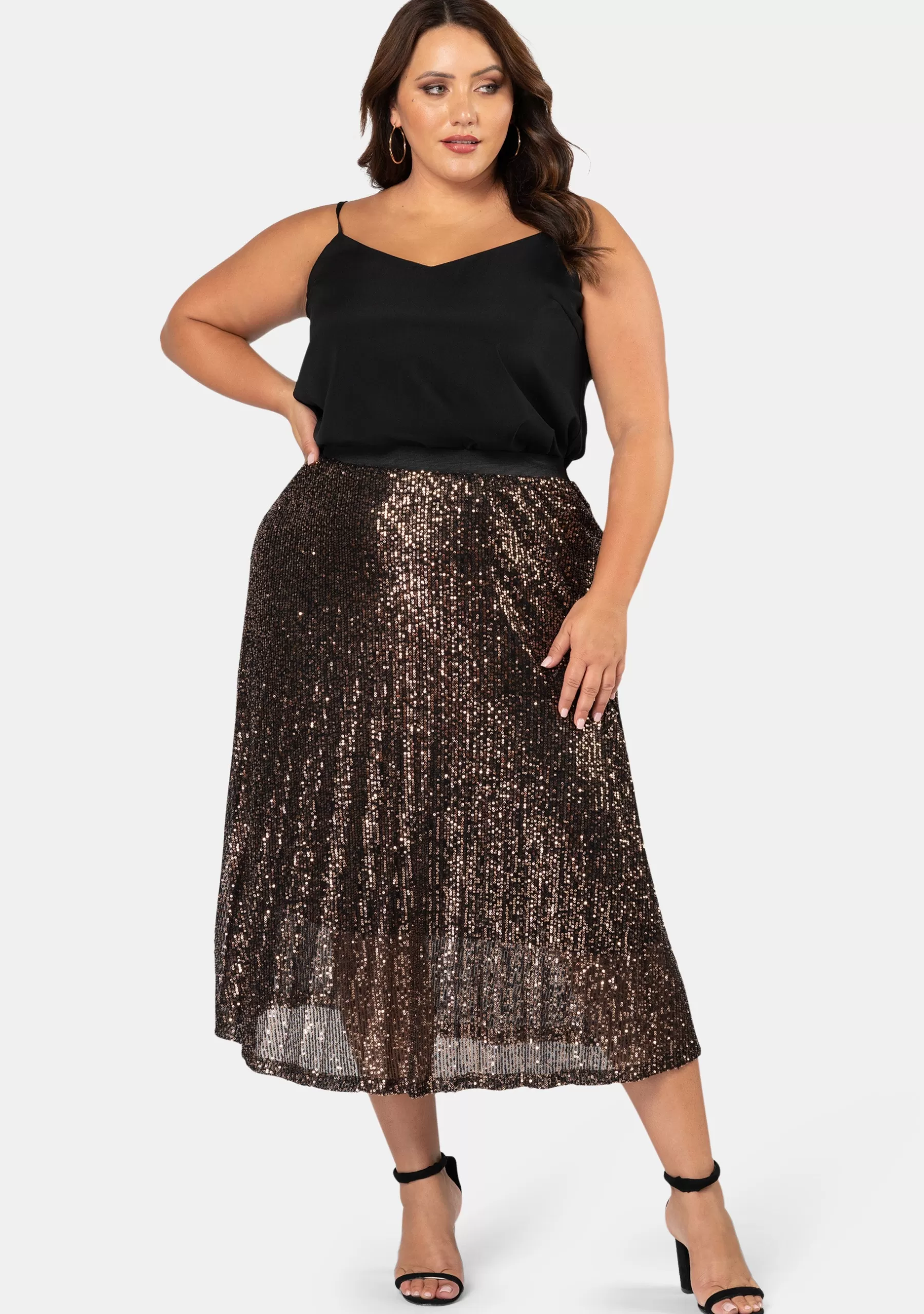 Curve Project Midi Skirts>Sure Thing Sequin Skirt