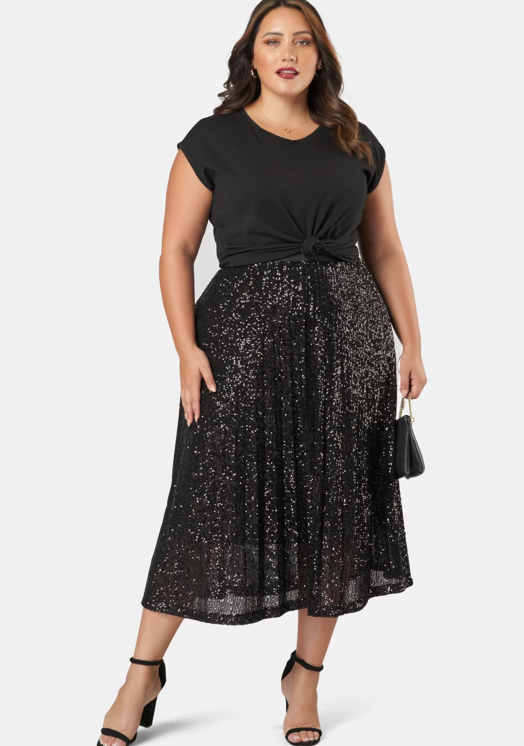 Curve Project Midi Skirts>Sure Thing Sequin Skirt