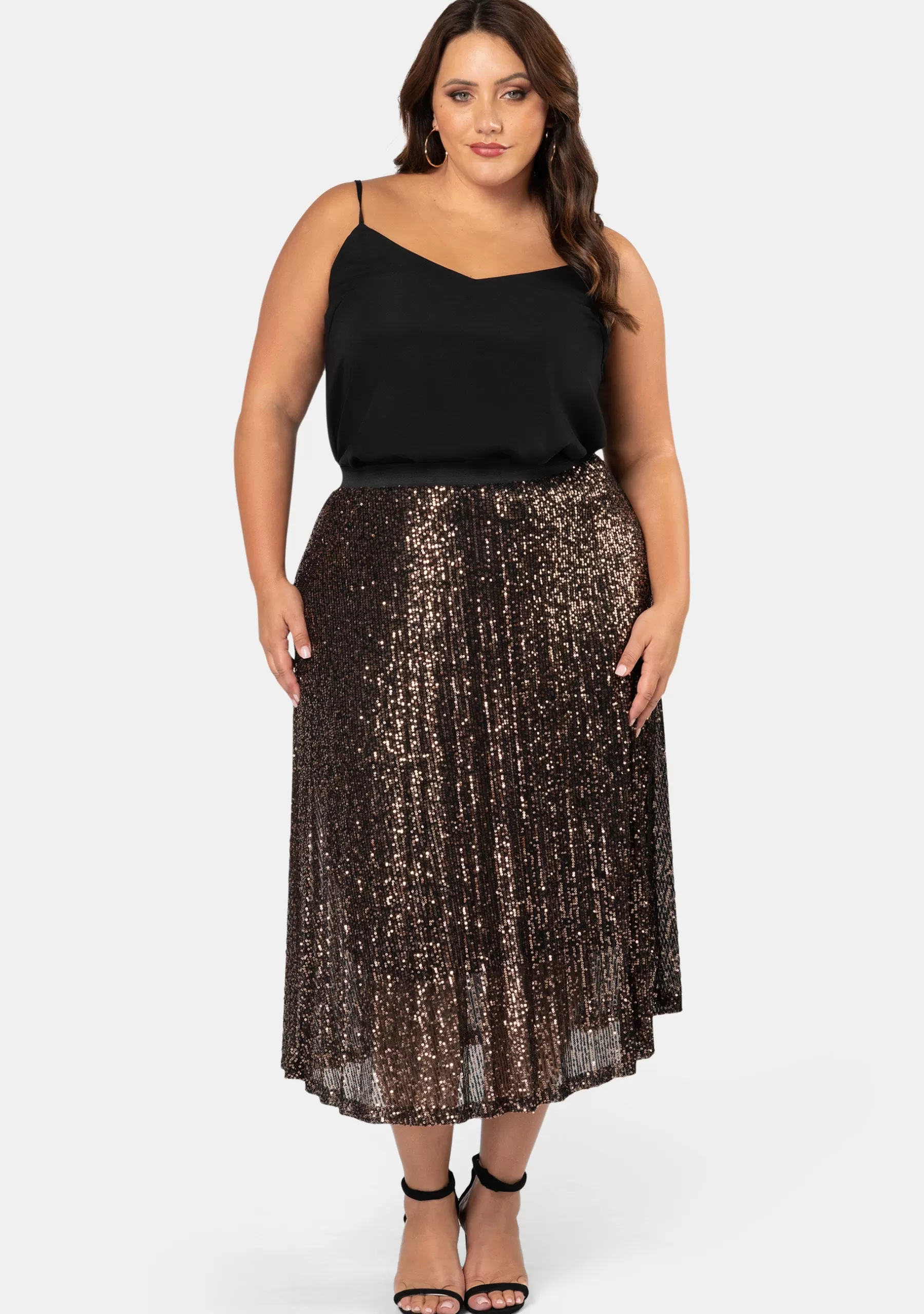 Curve Project Midi Skirts>Sure Thing Sequin Skirt