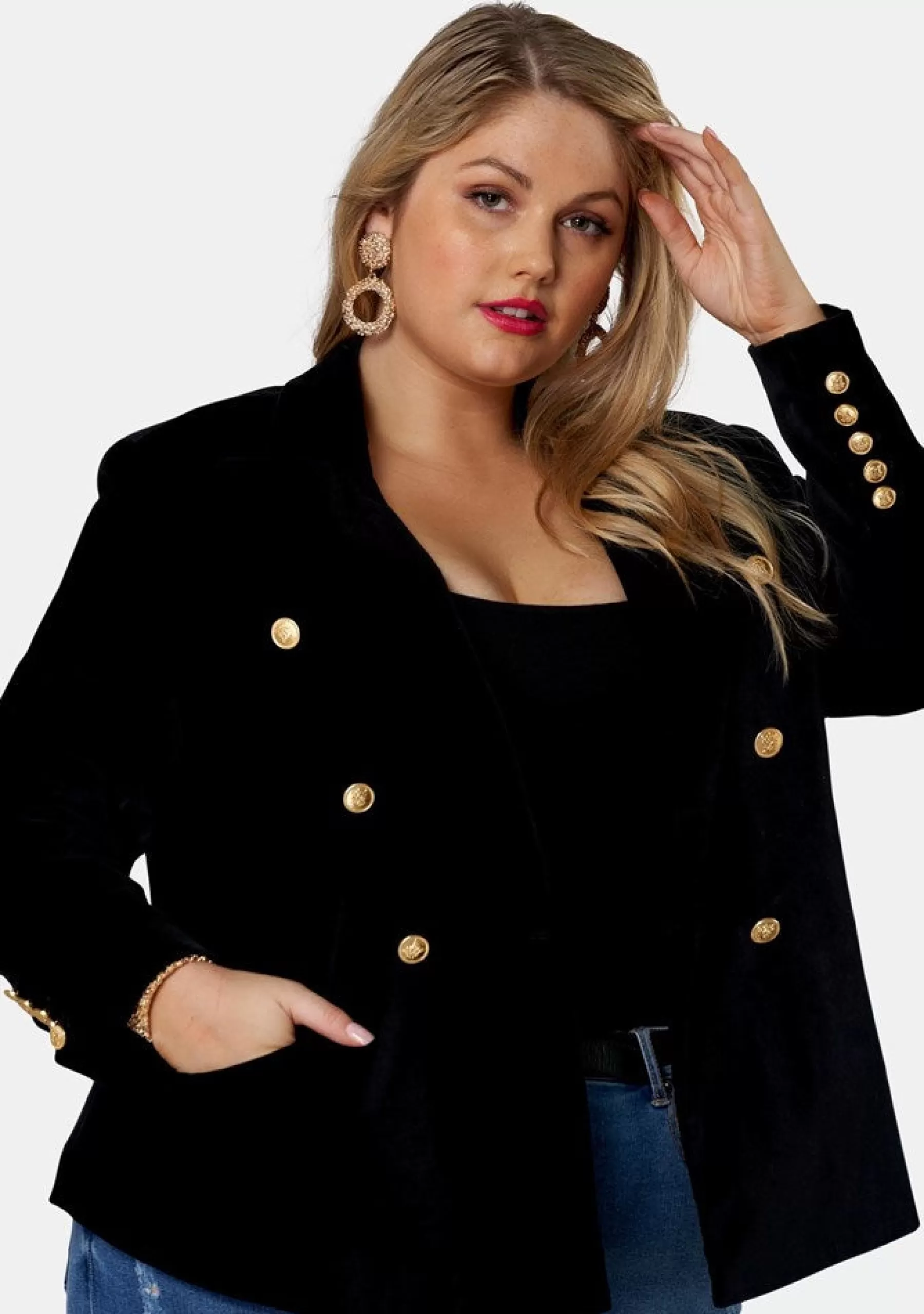 Curve Project Blazers | Jackets & Coats>Take A Vow Velvet Blazer
