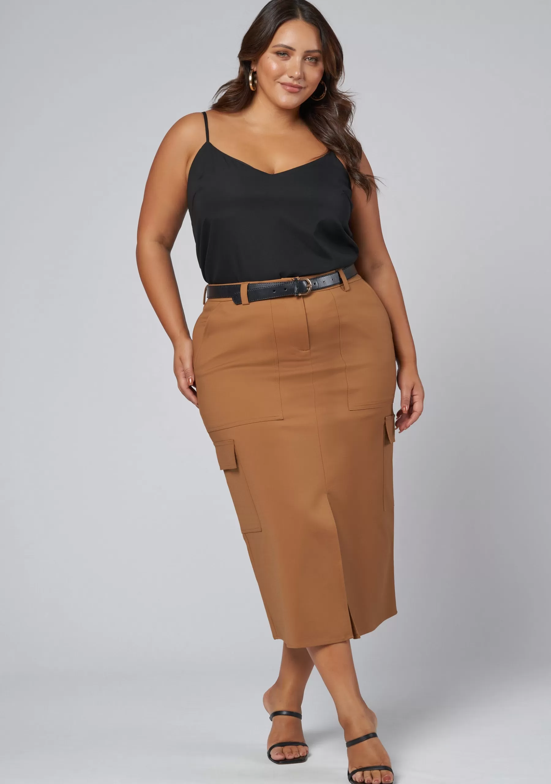 Curve Project Midi Skirts>Tasmin Midi Cargo Skirt