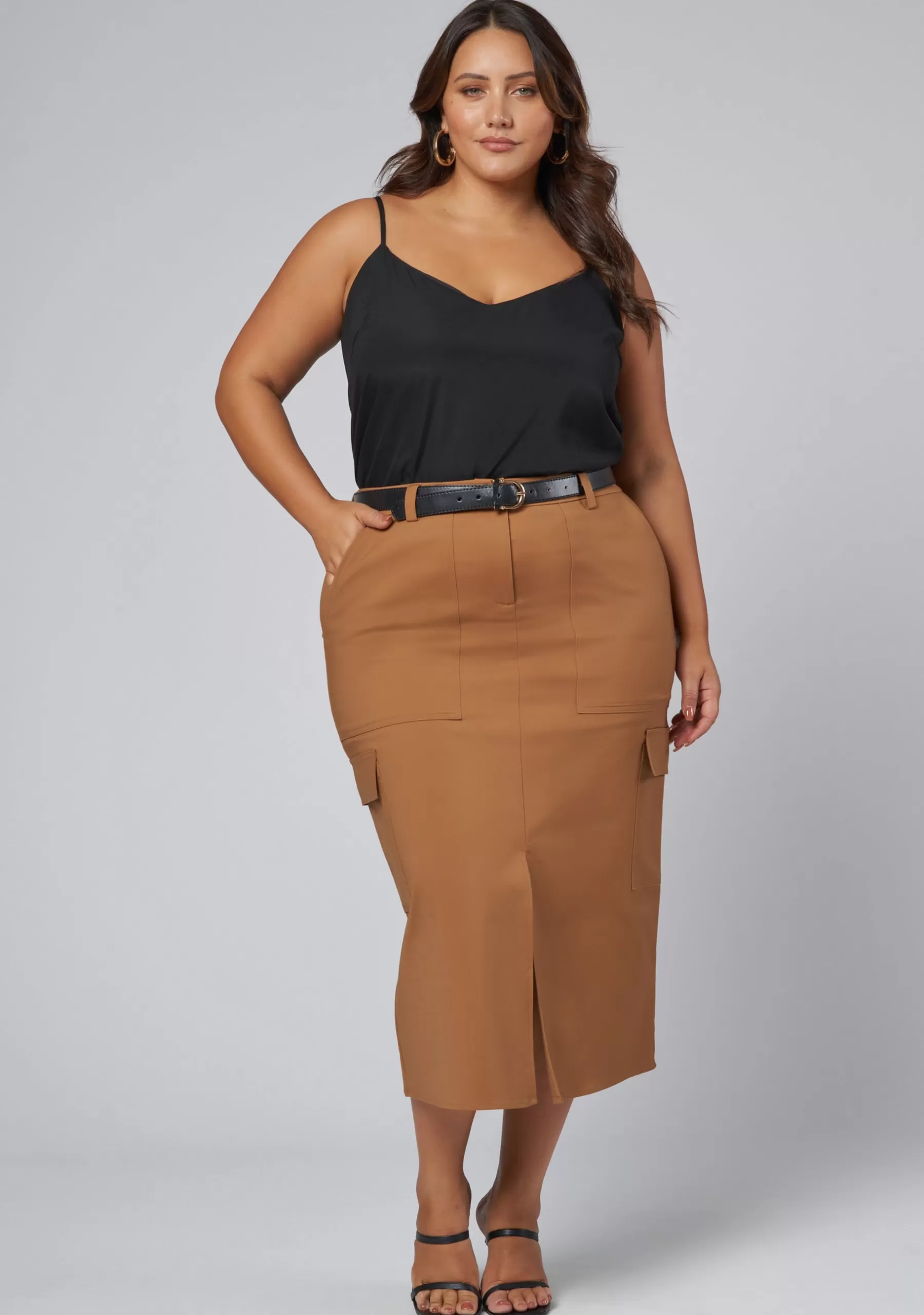 Curve Project Midi Skirts>Tasmin Midi Cargo Skirt