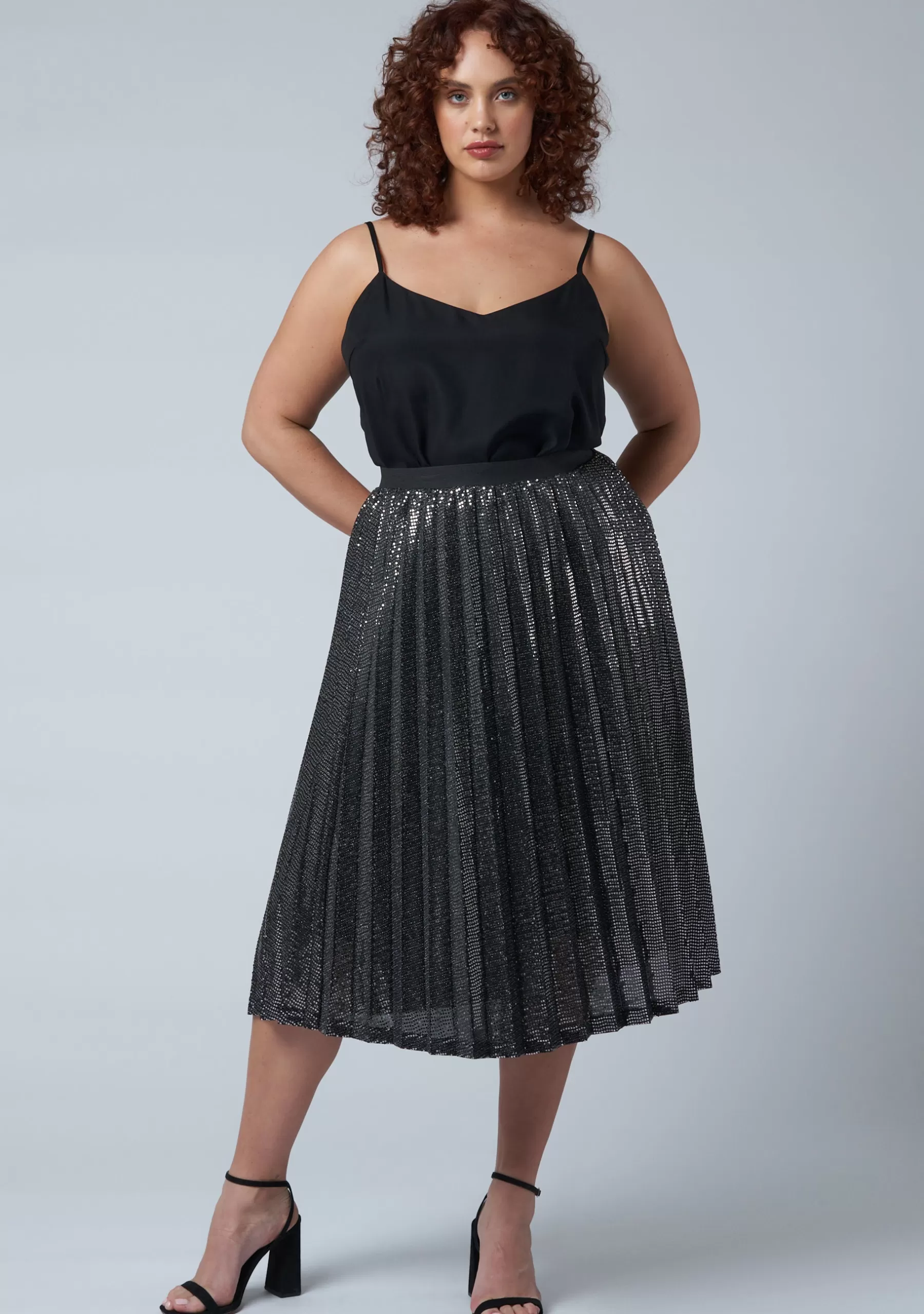 Curve Project Midi Skirts>Temptation Sequin Skirt