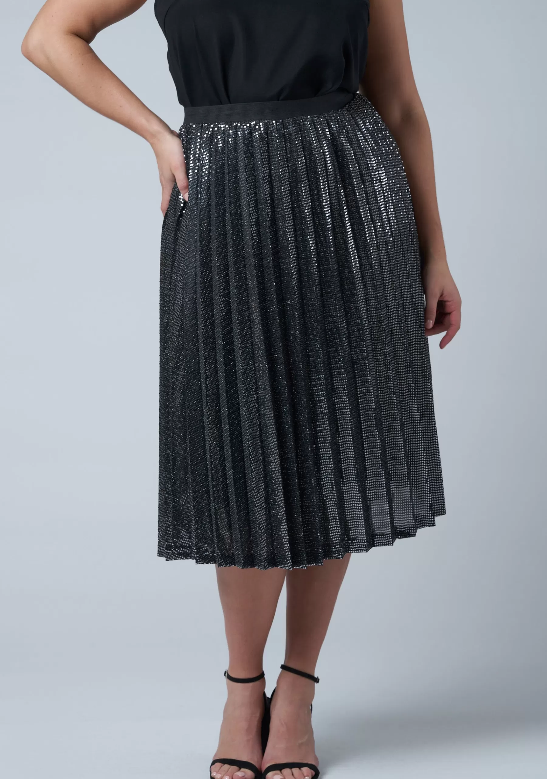 Curve Project Midi Skirts>Temptation Sequin Skirt
