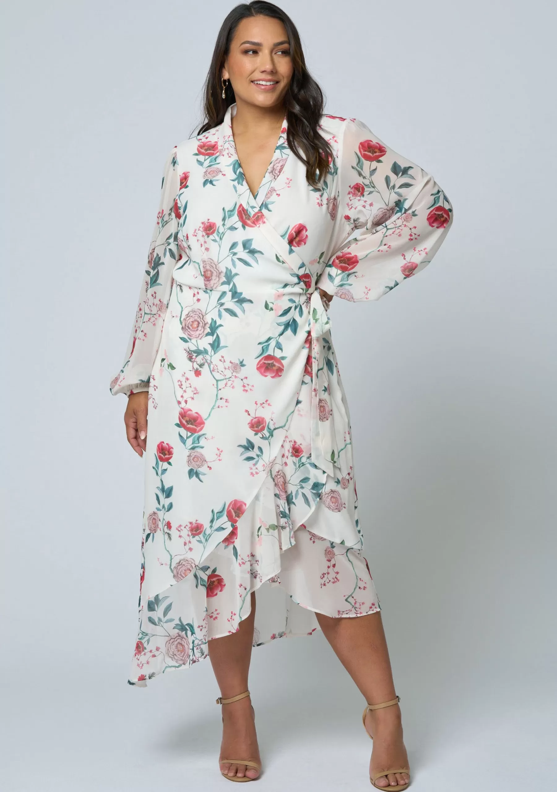 Curve Project Midi Dresses>Tiffany Wrap Midi Dress