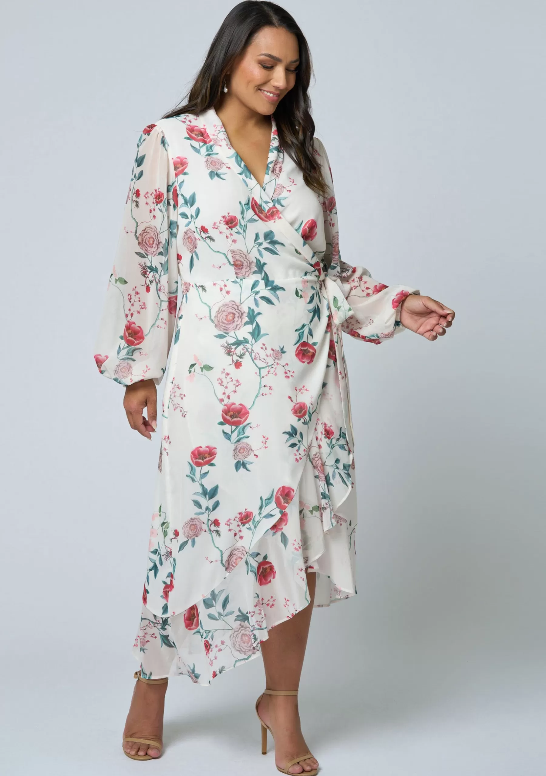 Curve Project Midi Dresses>Tiffany Wrap Midi Dress
