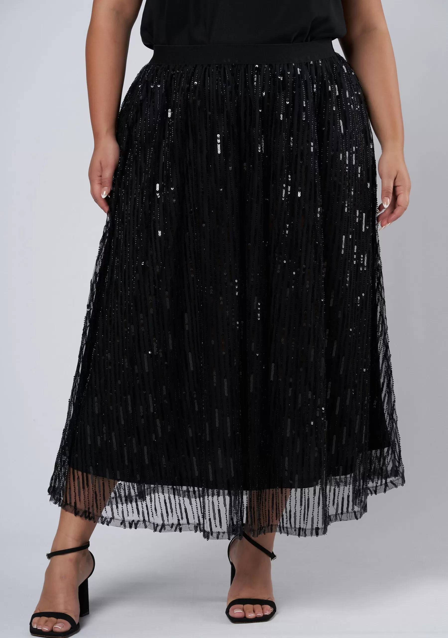 Curve Project Maxi Skirts>Tongue Tied Sequin Midi Skirt