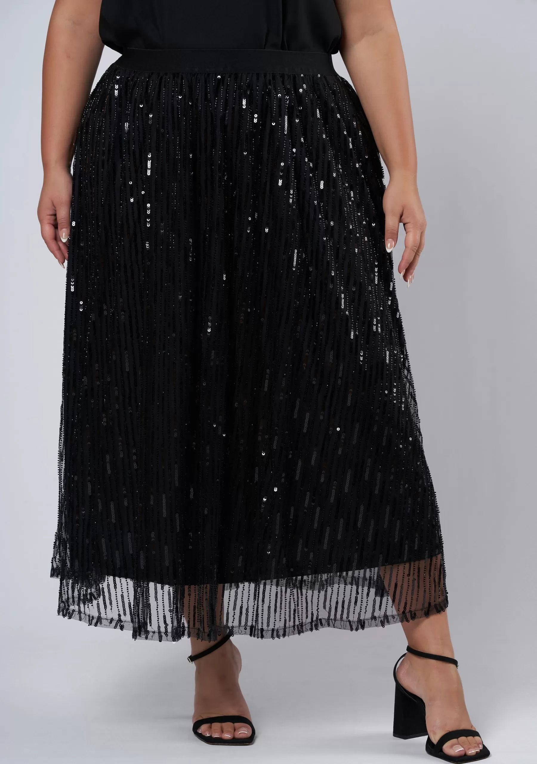Curve Project Maxi Skirts>Tongue Tied Sequin Midi Skirt