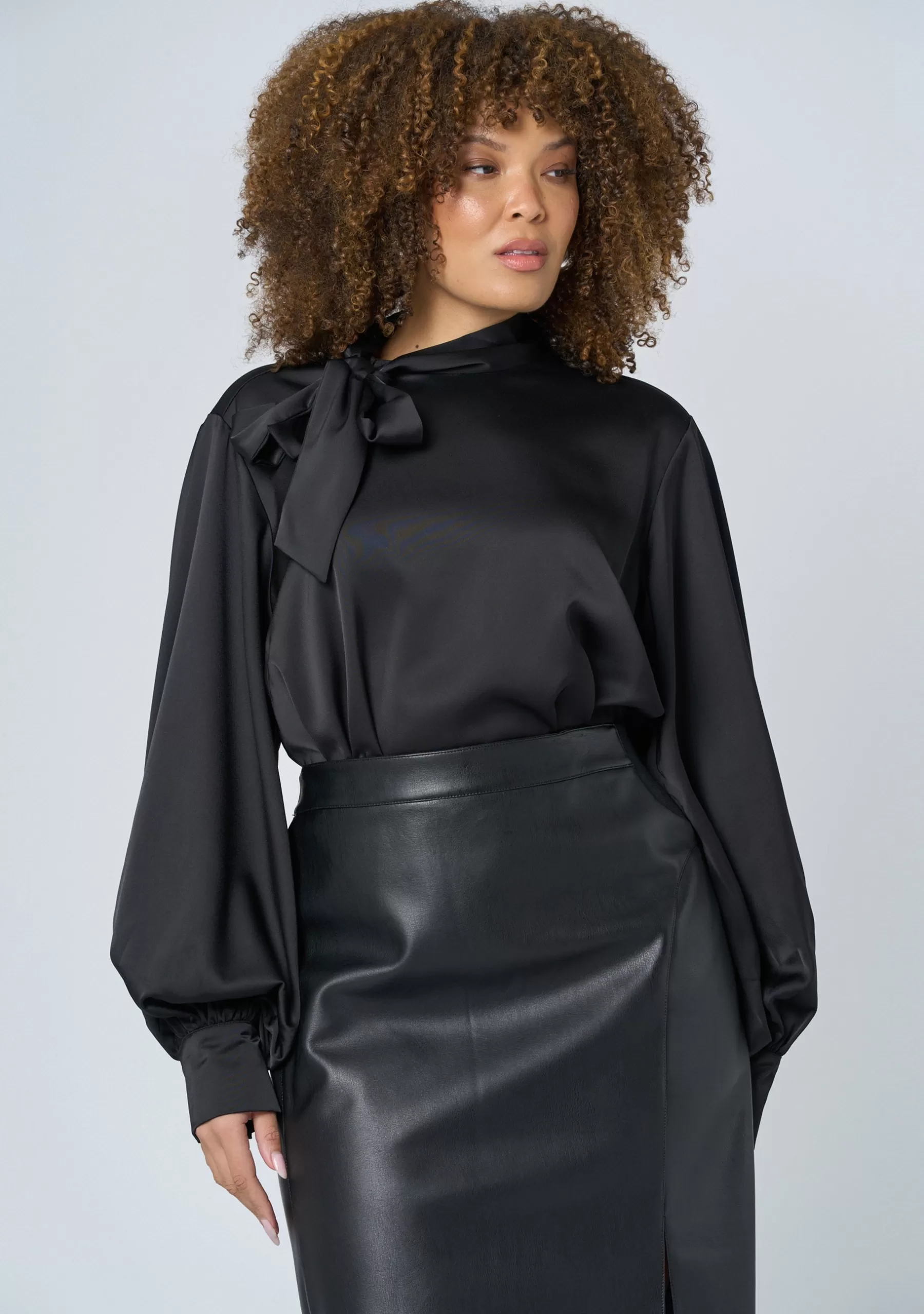 Curve Project Shirts & Blouses>Truth Hurts High Neck Blouse