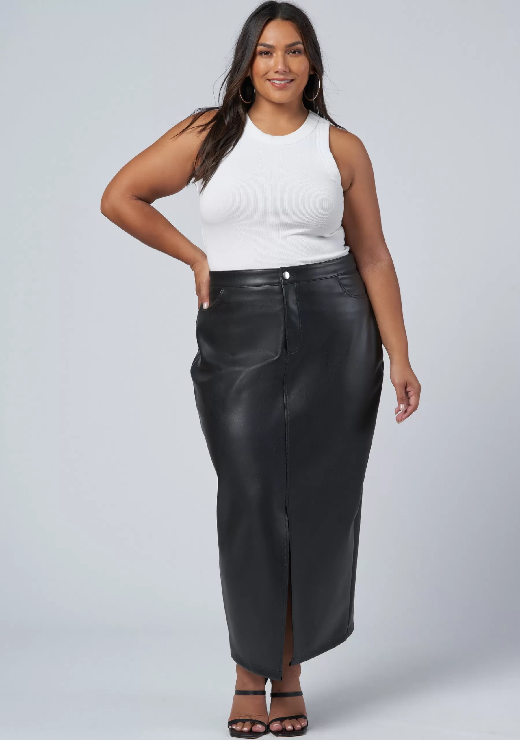 Curve Project Midi Skirts>Uppercut Zip Midi Skirt