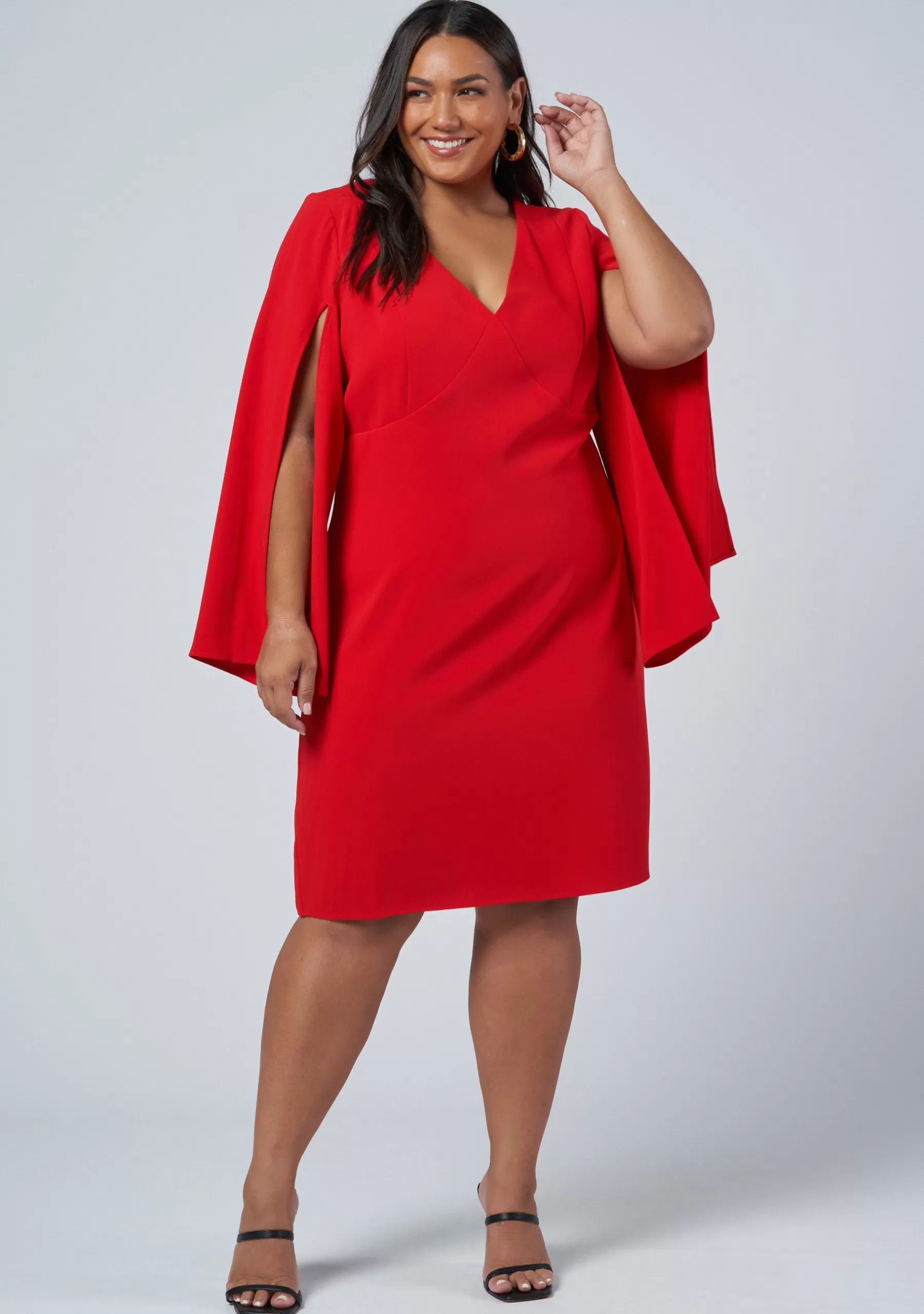 Curve Project Mini Dresses>Veda Cape Dress