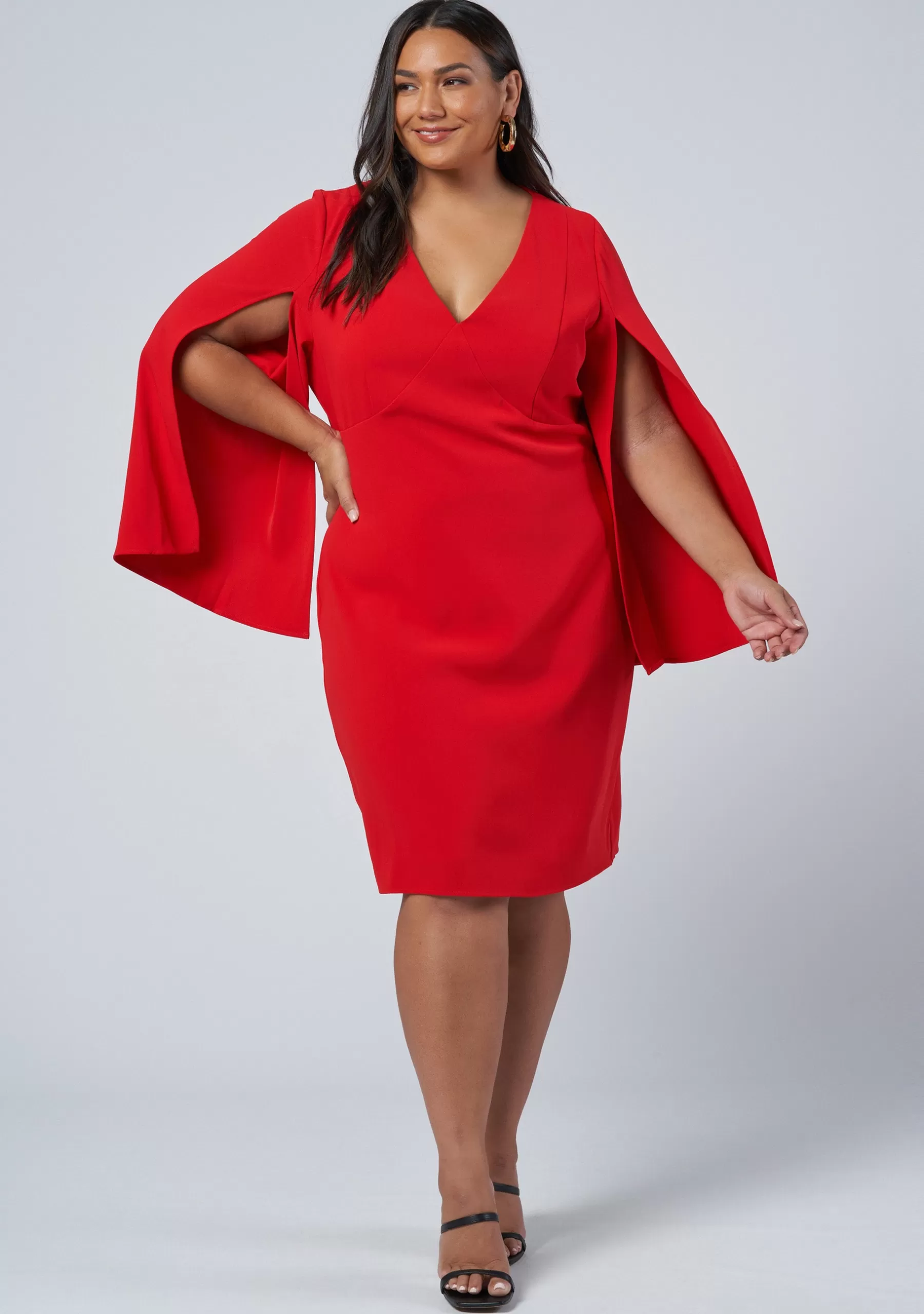 Curve Project Mini Dresses>Veda Cape Dress