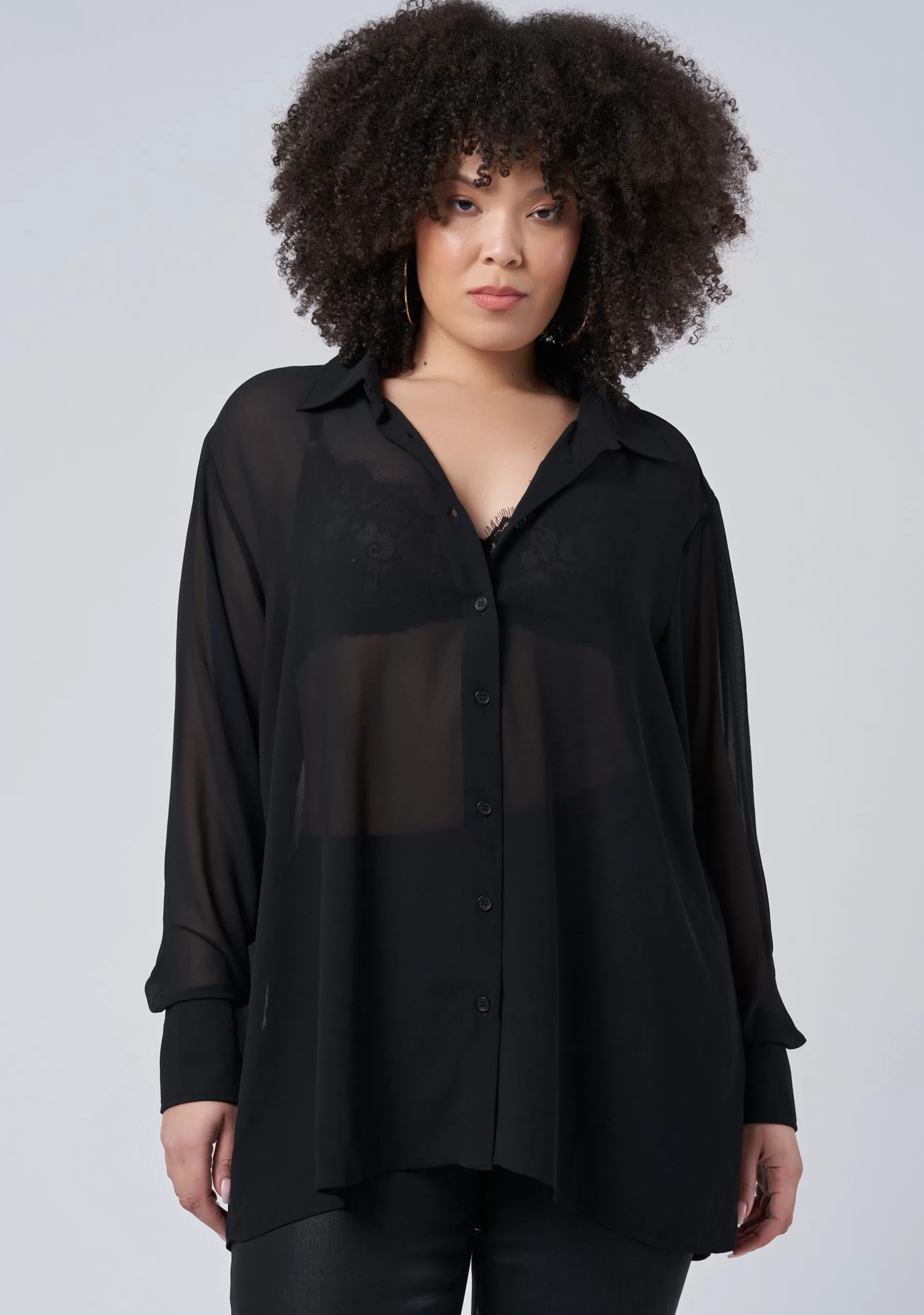 Curve Project Shirts & Blouses>Vixen Sheer Shirt