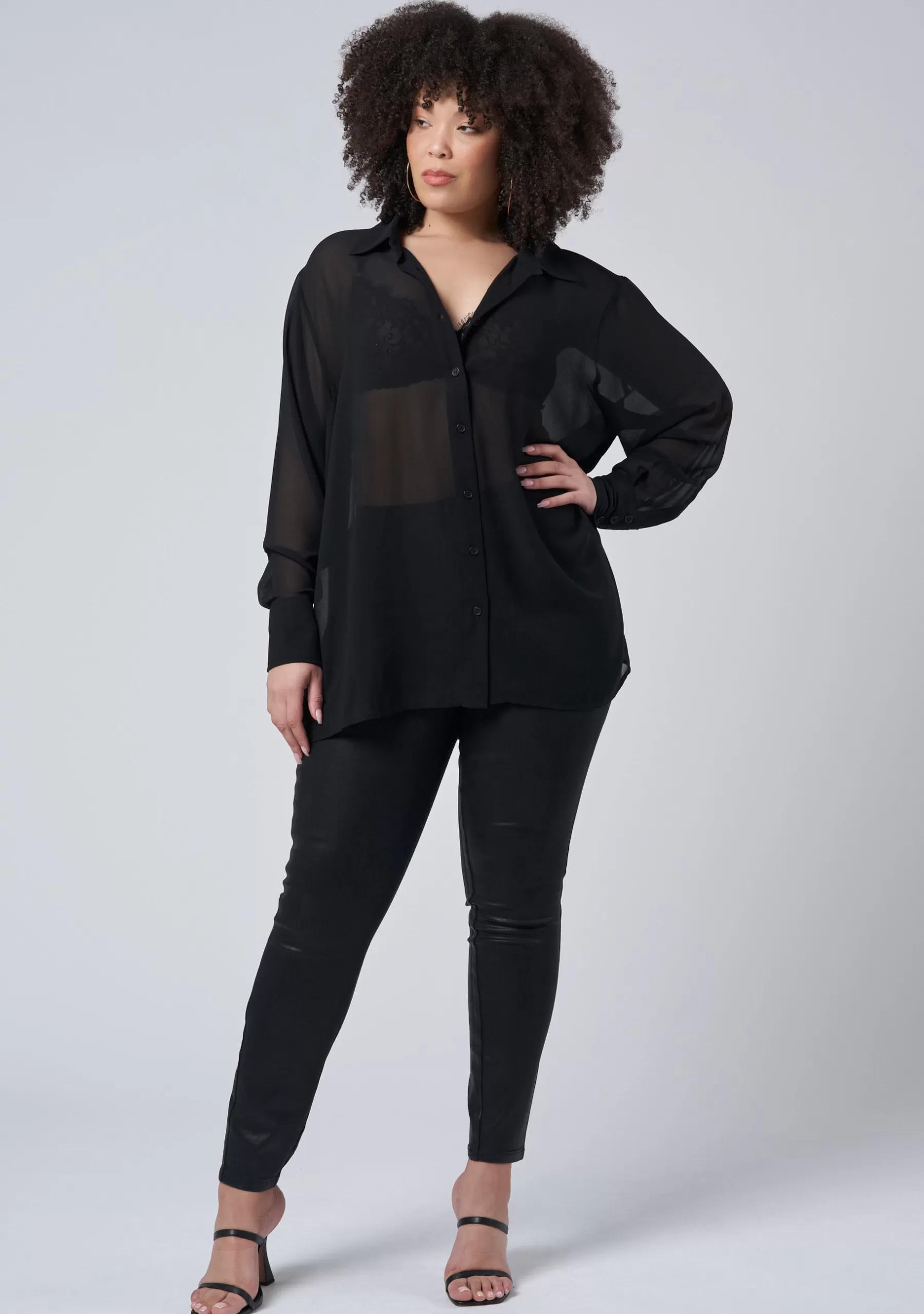 Curve Project Shirts & Blouses>Vixen Sheer Shirt