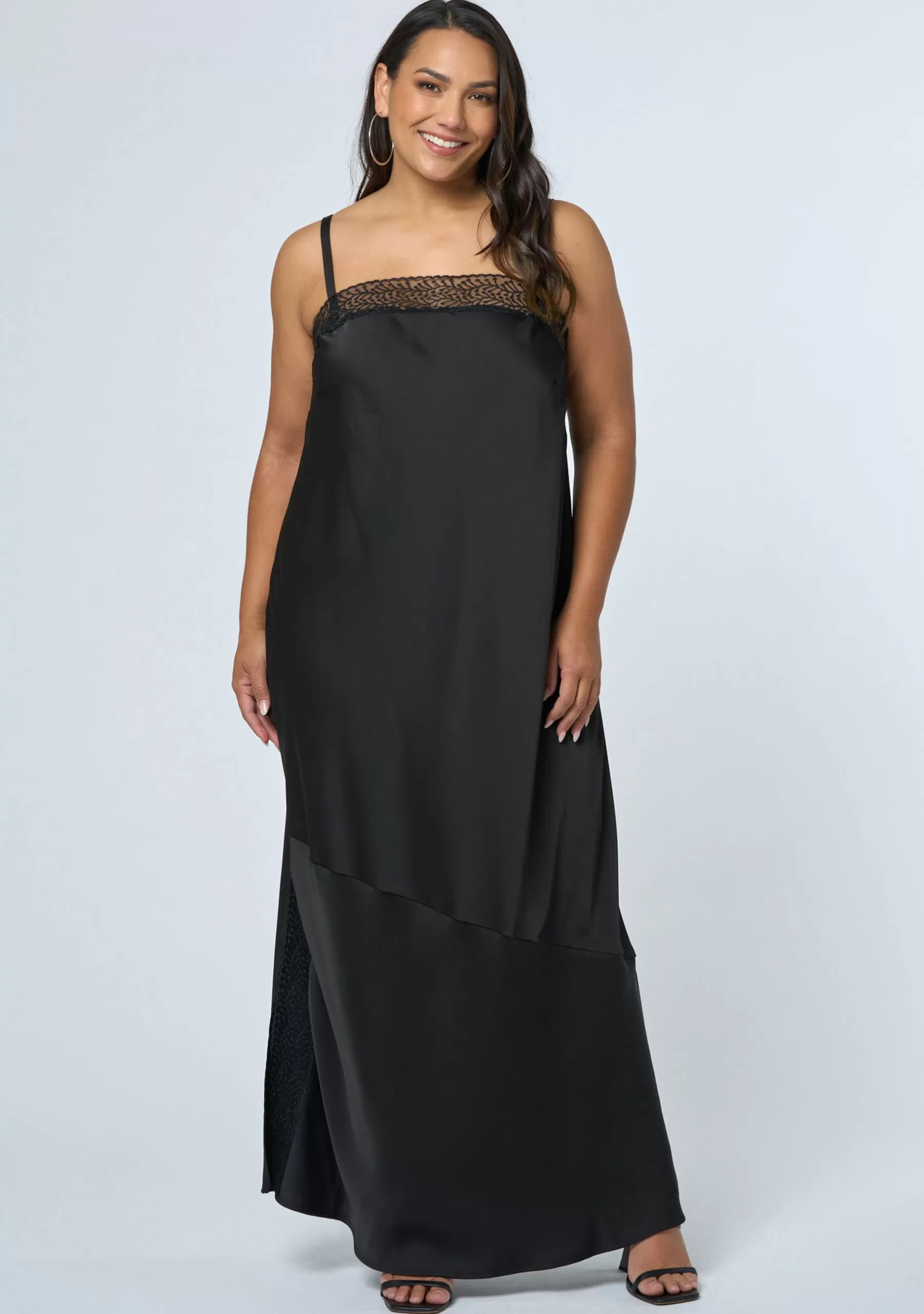 Curve Project Black Dresses | Maxi Dresses>Vortex Maxi Slip Dress