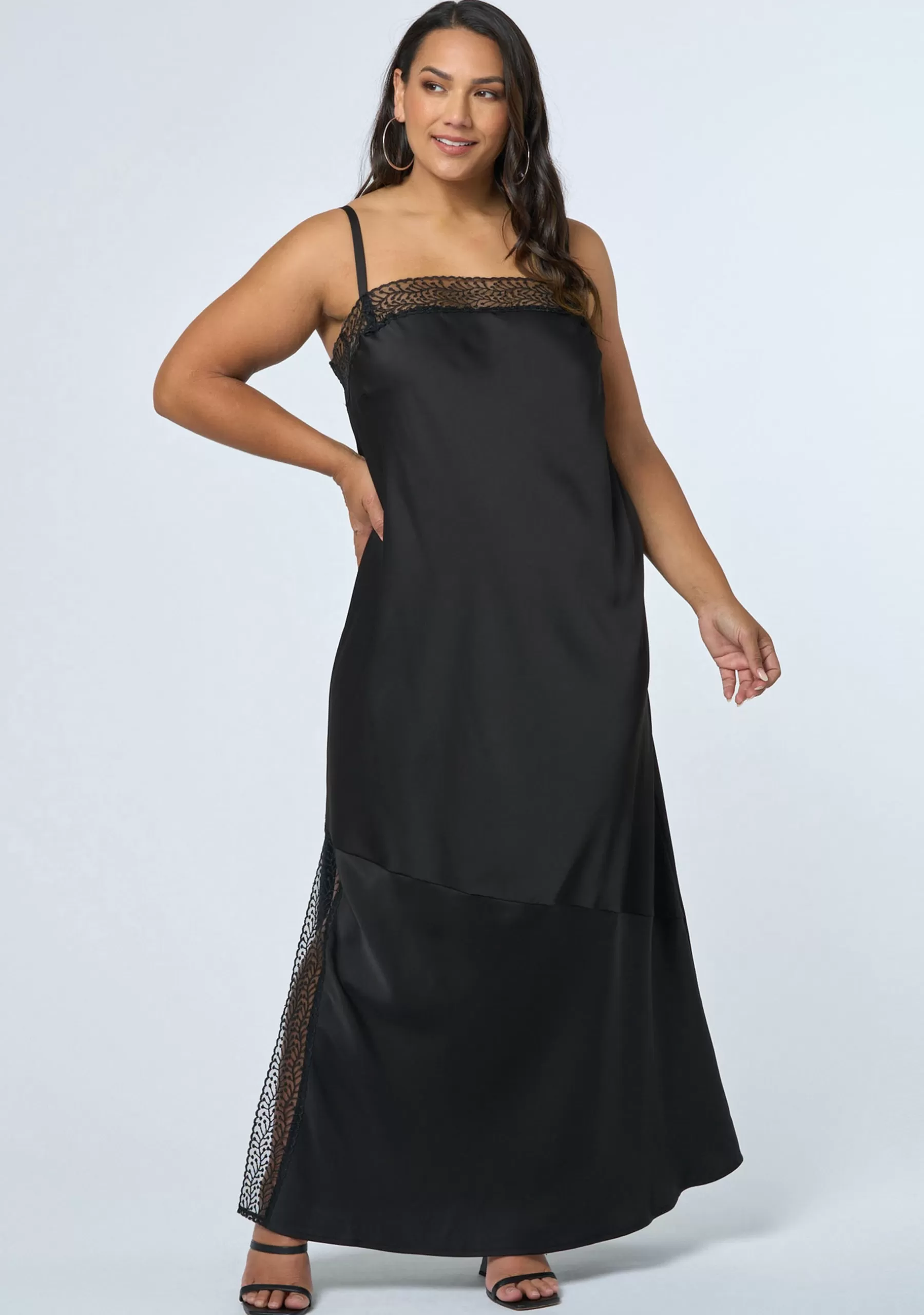 Curve Project Black Dresses | Maxi Dresses>Vortex Maxi Slip Dress