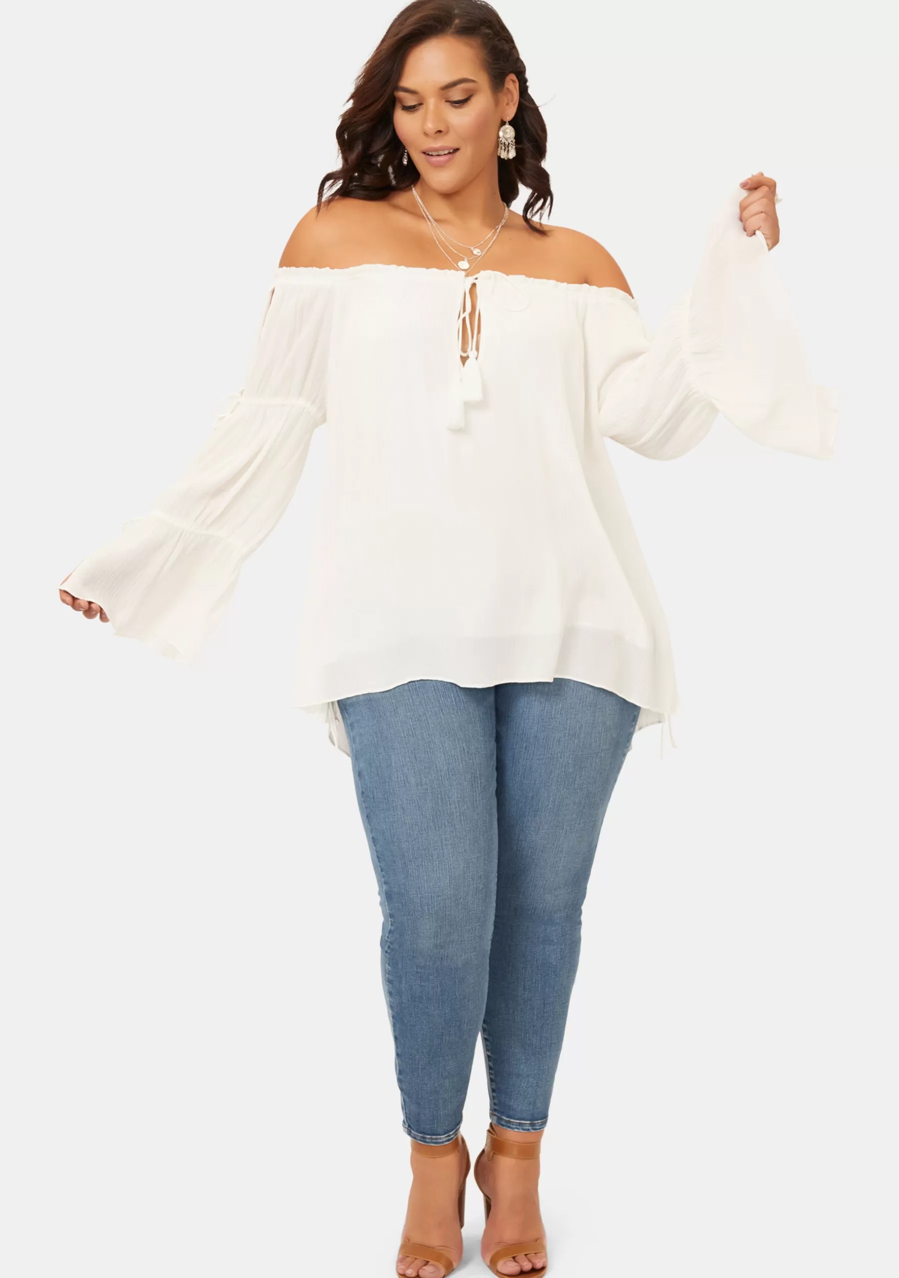 Curve Project Shirts & Blouses>White Desert Blouse